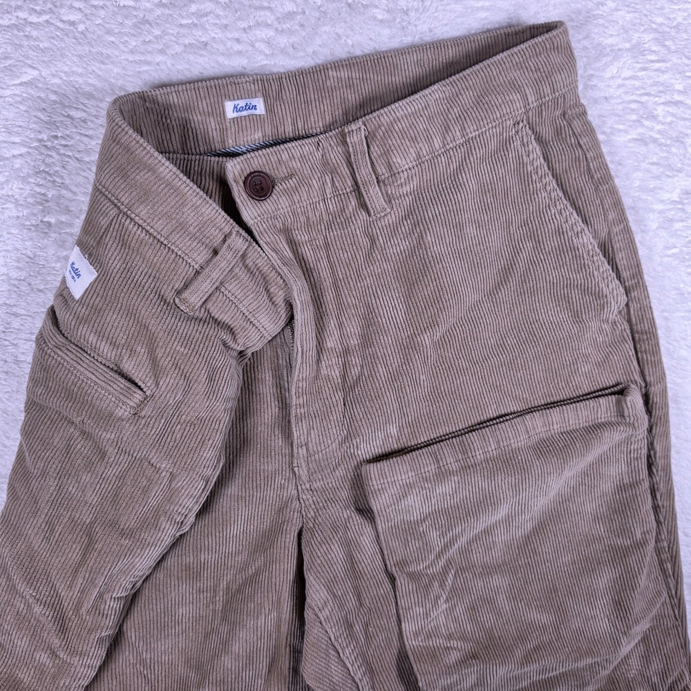 Katin Corduroy Mens 36x32 Beige Stretch Straight Leg 5-Pocket Pants Skater